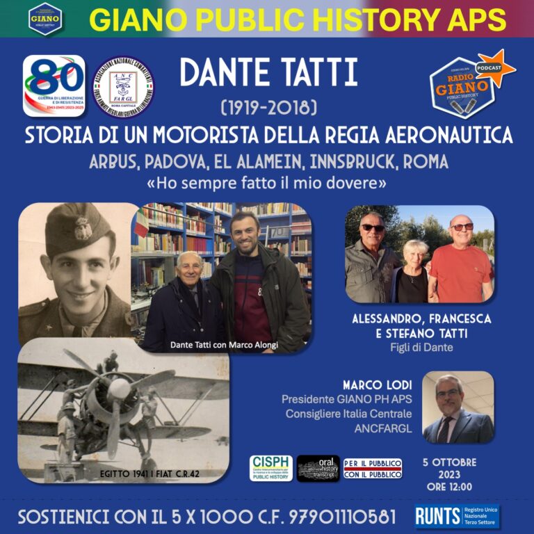 2° DANTE TATTI (1919-2018) STORIA DI UN MOTORISTA DELLA REGIA AERONAUTICA. ARBUS, PADOVA, EL ALAMEIN, INNSBRUCK, ROMA