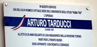 Una targa alla memoria dell’artigliere Divisione “Torino” Arturo Tarducci
