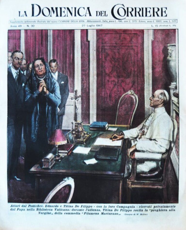 Un incontro tra palcoscenico e sacralità: l’udienza del 15 luglio 1947 tra Papa Pio XII ed Eduardo De Filippo