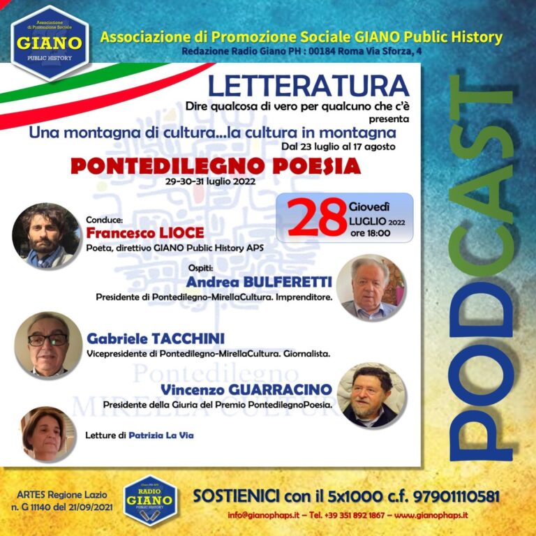 PONTEDILEGNO Poesia | Francesco LIOCE dialoga con A.BULFERETTI, G.TACCHINI e V.GUARRACINO