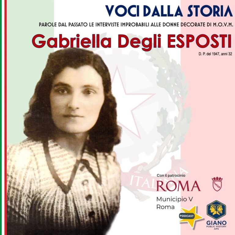 Gabriella DEGLI ESPOSTI”. Madre, patriota e organizzatrice dei Gruppi di Difesa della Donna, caduta per la libertà nel dicembre 1944